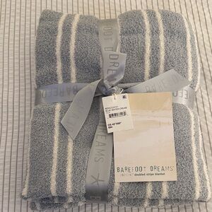 Barefoot Dreams CozyChic Blanket in Soft Gray and Cream